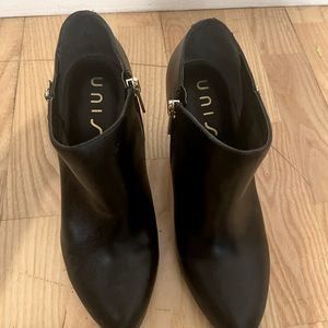 Black Unisa booties approx 3” heels.  Size 8.5.  Good Condition
